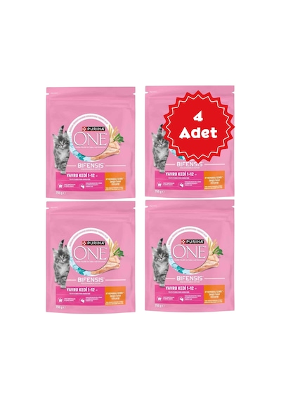 Purina One Tavuklu Yavru Kedi Maması 750gr X 4 Adet