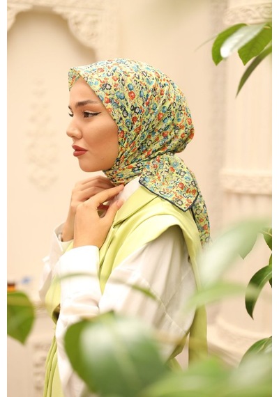 Silk Home Karanfil Desen Soft Pamuk Eşarp Fıstık Yeşili