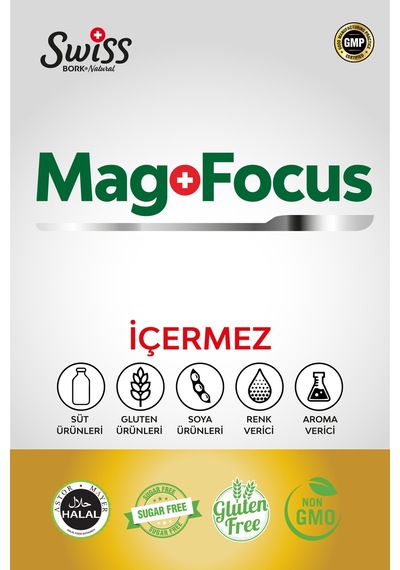 Swiss Bork Mag Focus 90 Kapsül Magnezyum L-treonato, Citicoline, Pqq, P5p Destekli Formül