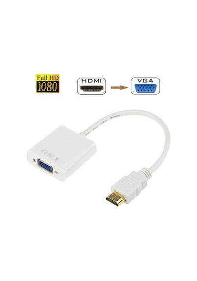 Adaptör Görüntü Projeksiyon Hdmi To Vga Kablo Çevirici Dönüştürücü