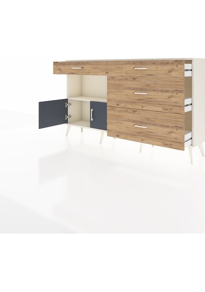 Arges Konsol Tek Raflı 4 Çekmeceli 2 Kapaklı 176x30x99 Aytaşı-ant Aytaşı-antrasit/çam Arges Konsol Tek Raflı 4 Çekmeceli 2 Kapaklı 176x30x99 Aytaşı-ant Aytaşı-antrasit/çam