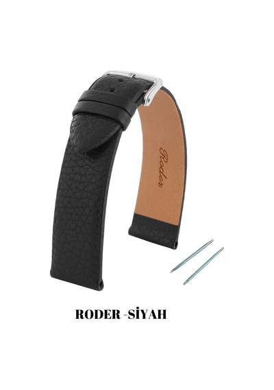 R4175 Roder Deri Kayış - Siyah - 22mm Şeffaf