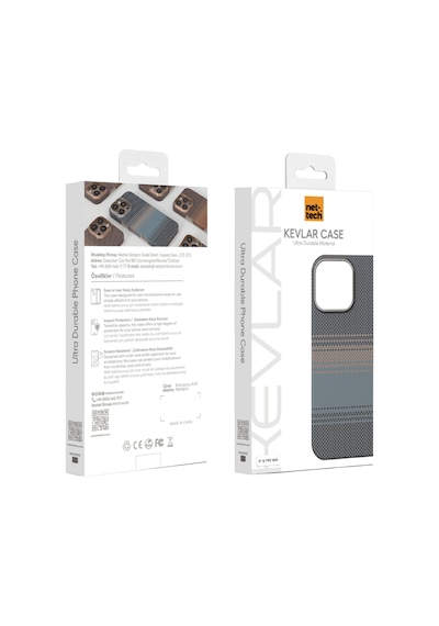 Nettech Apple Uyumlu iPhone 16 Pro Nt-n076 Kevlar Karbon Arka Koruma Kılıf - Mavi Mavi