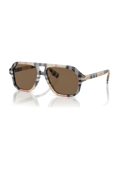 Burberry Junior Ojb 4340 377873 50 Çocuk Geometrik Bej Ekose Desenli Kemik Güneş Gözlüğü