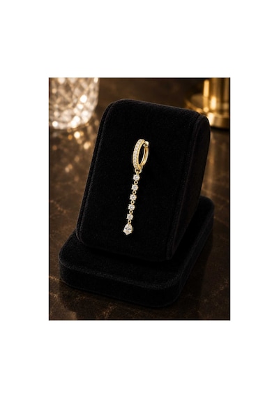 Dolunay Takı Sallantılı Altın Renk Zirkon Taşlı Küpe Genel Markalar Unisex Çok Renkli Standart - 869900000000093 Ty-869900000000093