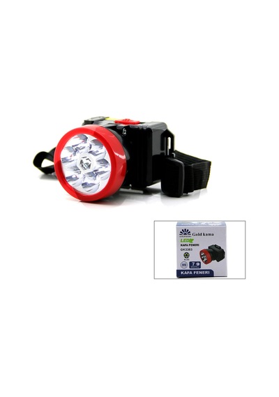 Şarjlı 2w Kafa Lambası Fener 6 Led Fiş Şarjlı Kademe Işık Ayarı 5468 Renkli