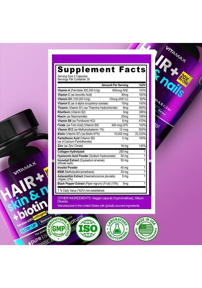 Hair + Skin & Nails + Biotin Collagen & Vitamin 60 Kapsül