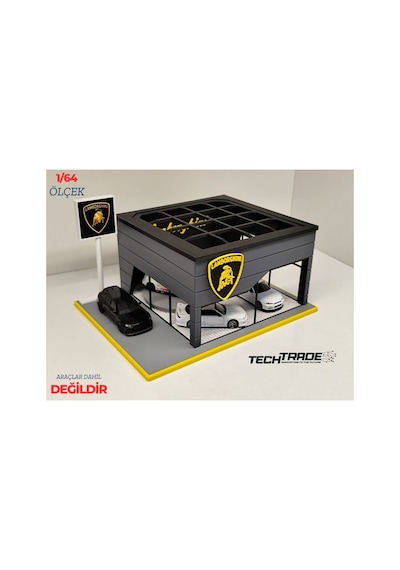 Lamborghini Diecast Showroom Garaj Diorama 1:64 Ölçek