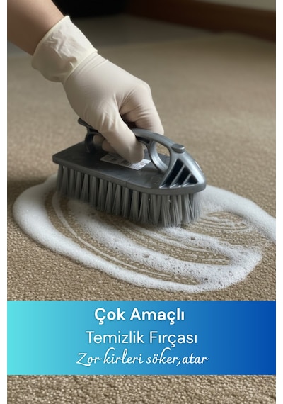 Grimorlife Ergonomik Ütü Halı Fırçası Kaymaz Saplı Plastik Temizlik Fırçası