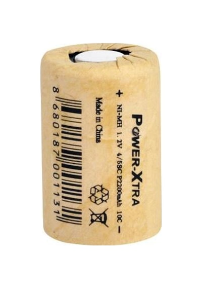 Power-xtra 1.2v 2200 Mah - 4/5sc - Ni-mh Şarjlı Pil -flat-başsız - 10c