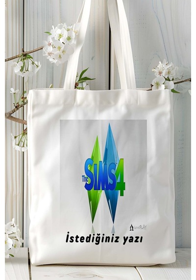 Art Hediye Sims Oyun Baskılı Bez Çanta Omuz Çantası Model 3 Çok Renkli