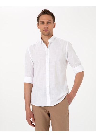 Pierre Cardin Erkek Beyaz Gömlek Desenli 50307025-vr013 Beyaz