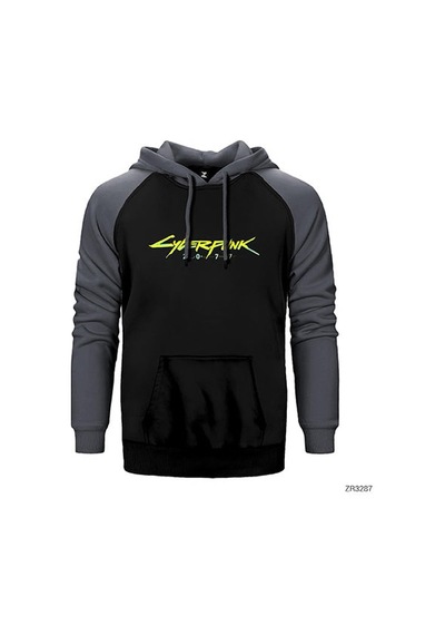 Cyberpunk 2077 Logo Sarı Renk Reglan Kol Sweatshirt / Hoodie