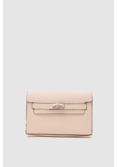 Shule Bags Kelly Kilitli Clutch Bag Krem Krem