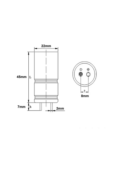 100f 2.7v Süpercap 22x45mm Dıp Süper Kapasitör Enerji Depolama Güneş Rüzgar Akü Batarya Güç