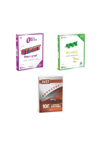 2027 2027 Tyt Üçdörtbeş Sıfırdan Başla Start Paragraf + Biyoloji Soru + Anla Kazan Paragraf Deneme 3'lü Set