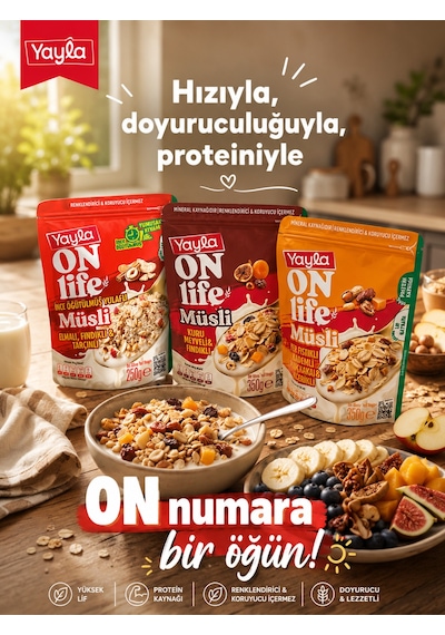 Yayla On Life Müsli & Granola Karışık Paket 4 Lü Set Yüksek Lif Ve Protein Kaynağı