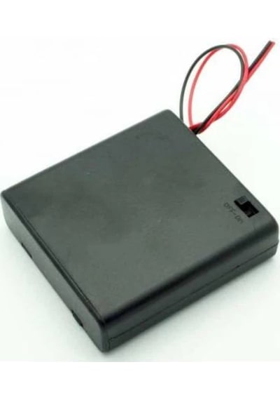 Buhara Elektronik 4 Lü Kalem Pil Yuvası 4 Lü Kapaklı Sviçli Pil Y