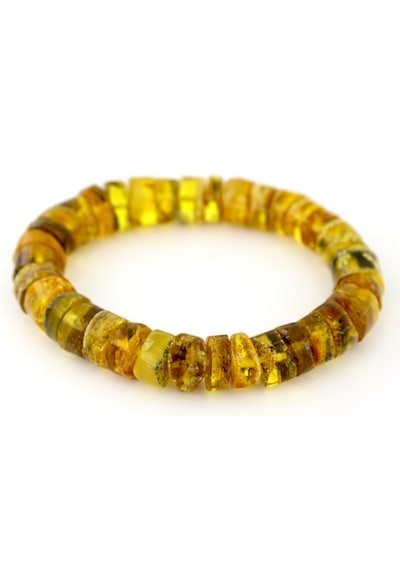 Kehribar Bileklik Amorf Tasarım Ambergold Blk23-136 Çok Renkli