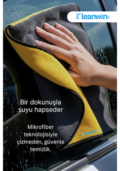 Aquamax Mikrofiber Bez, 800 Gsm Oto Kurulama Havlusu, 50x70 Cm Araç Yıkama Ve Cam Temizlik Bezi