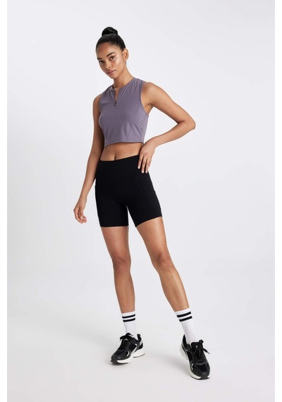 DeFactoFit Crop Bisiklet Yaka Sporcu Atlet D0638AX24AUPR466