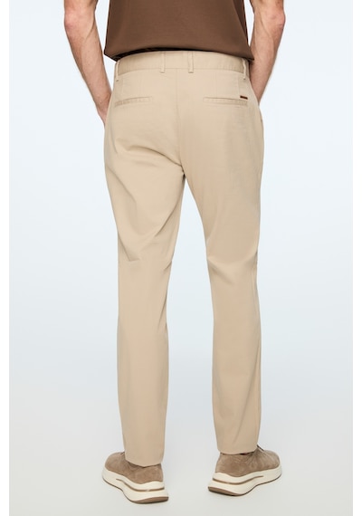 Morven Erkek Bej Pamuk Trend Düz Slim Fit Chino Pantolon 26ys003007653 Bej