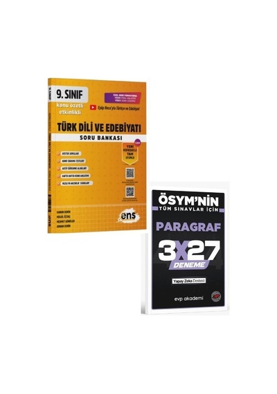 Ens 2027 9. Sınıf Türk Dili Ve Edebiyatı Etkinlikli Soru Bankası+ Evp Akademi Paragraf