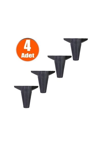 Mobilya Kanepe Masa Sehpa Dolap Ayağı Siyah Baza Ayak 12 Cm