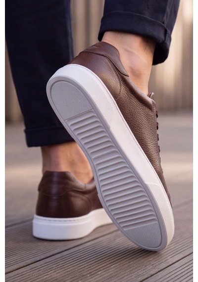 Liarca Ghostwood - Hakiki Deri Sararmaz Faylon Taban Kahverengi Beyaz Erkek Sneaker Ayakkabı Kahverengi - Beyaz