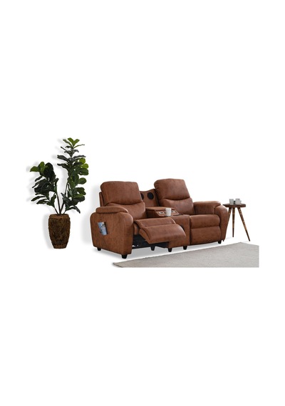 Babil İkili Sinema Koltuğu Rehome İkili Koltuk 205x97x110 Cm Kahverengi