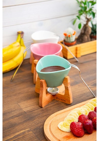 Joy Kitchen Ahşap Standlı Fondü Seti Beyaz Renk Diğer