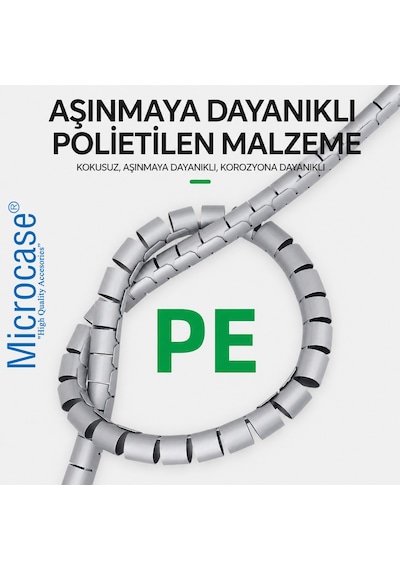 Spiral Kablo Kanalı Kablo Düzenleyici Toplayıcı 22mm Genişlik 1 Metre Uzunluk Siyah Al5469