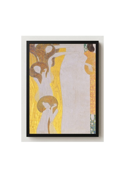 Klimt Beethoven Frizi - Sanatlar Çerçevesiz Poster 30x42 Cm A3 Tablo Art Nouveau Duvar Dekoru