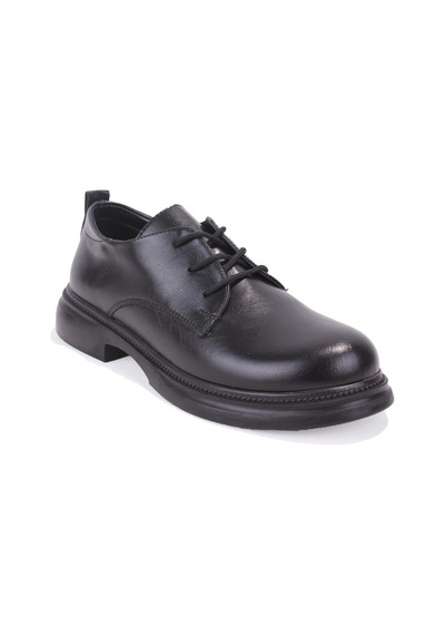 Dagoster Dza07-8892680 Siyah Günlük Bağcıklı Loafer Kadın Ayakkabı Siyah