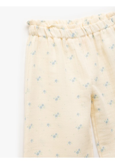 Koton Pamuklu Beli Lastikli Çiçekli Müslin Geniş Paça Pantolon Ekru Desenli 5smg40013aw Ekru Desenli Ekru Koton Pamuklu Beli Lastikli Çiçekli Müslin Geniş Paça Pantolon Ekru Desenli 5smg40013aw Ekru Desenli Ekru
