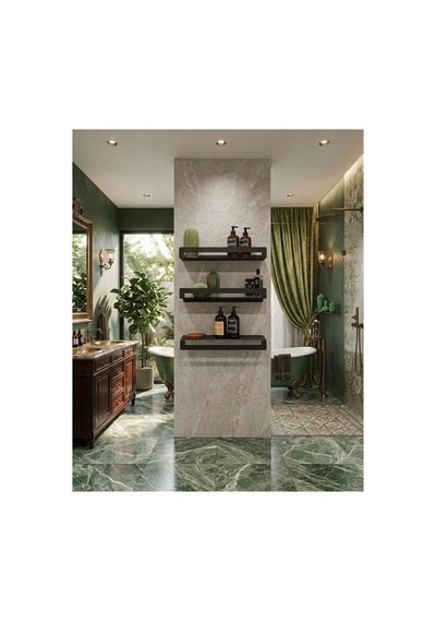 Yüksek Kaliteli Paslanmaz Banyo Düzenleyici Şampuanlık Duş Rafı Havlu Rafı - 3'lü Set Siyah - 938901974 Siyah