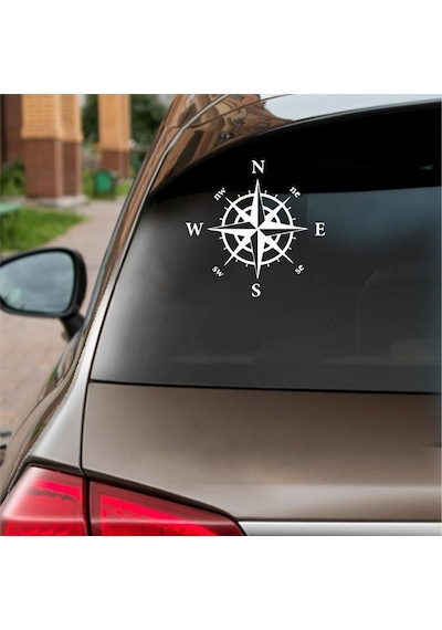 Pusula Araba Sticker beyaz 17x17 CM