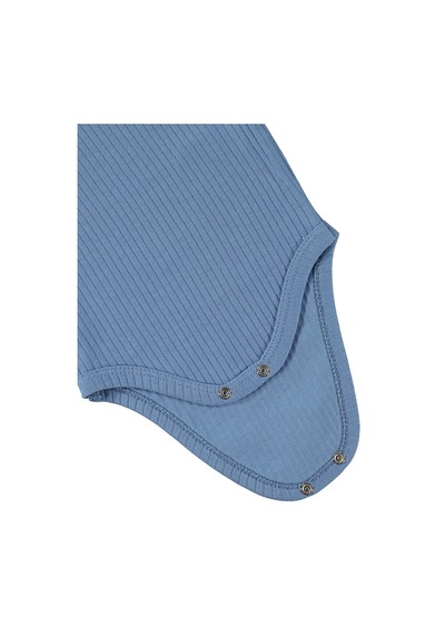 Minidamla Baby Minidamla Kısa Kol Basic 3'lü Set 1-18 Ay Çıtçıtlı Badi - Mavi Koyu Mavi