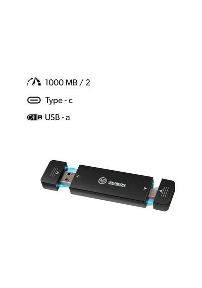 Lexroo Dk01 Nvme M.2 1000/900mb/s Usb-a/type-c Kablosuz Taşınabilir Harici Ssd Gb, 0