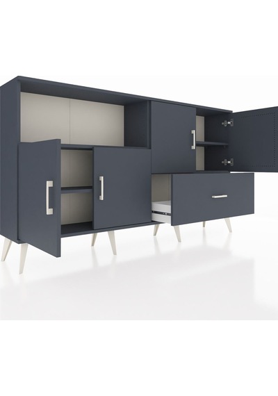 Arges Konsol 4 Raflı Tek Çekmeceli 4 Kapaklı 176x30x99 Antrasit-a Antrasit-antrasit Arges Konsol 4 Raflı Tek Çekmeceli 4 Kapaklı 176x30x99 Antrasit-a Antrasit-antrasit