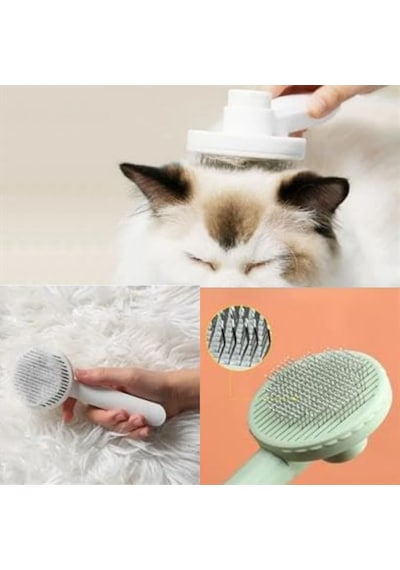Kedi Tarağı Basmalı Kedi Köpek Tüy Toparlayıcı Masaj Etkili Pet Fırçası Sağlam Fırça Tarak Mavi