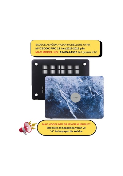 Macbook Pro 13 İnç Kılıf A1425 A1502 Uyumlu Sert Kapak Hard Case Koruyucu Retina 13 Laptop Kılıfı Mermer Desenli Çizilmeye Dayanıklı İnce Hafif Koruma Marble 25 Belirtilmemiş