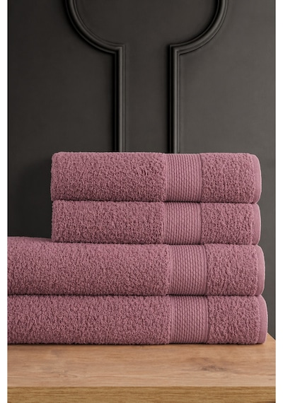 Blanc 4'lü Banyo Havlu Seti Havlu Banyo Havlusu I Hamam Seti I Çeyiz Havlusu - Mürdüm