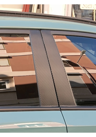 Karbon Folyo 50x25 Cm 2 Adet / Karbon Araç Kapı Direği Kaplama / Karbon Araç Kapı Direk Kaplama