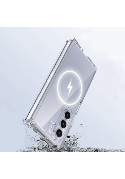 Galaxy Uyumlu Z Fold 6 Kılıf Magsafe Şarj Özellikli Şeffaf Sert Pc Redclick Embos Kapak