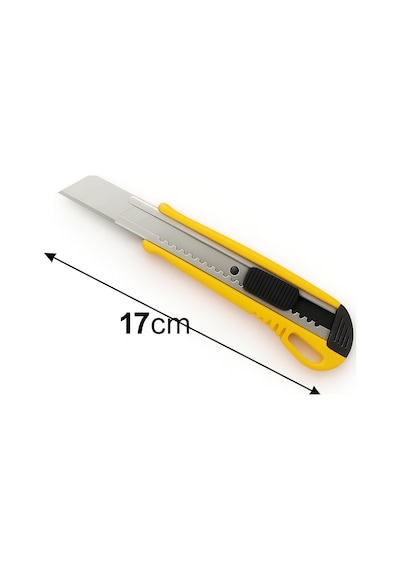 Profesyonel Maket Bıçağı, 10 Adet Yedek Paslanmaz Çelik Bıçaklı, 18 Mm Segmentli, Ergonomik Kaymaz Sarı Sap, Otomatik Kilit Mekanizmalı, Karton, Halı, Plastik, Kağıt Ve Deri İçin Çok Amaçlı Kesici.