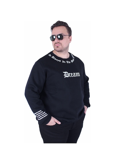 Moc Grande Mocgrande Büyük Beden Bisiklet Yaka 3ip Sweat Dream 25715 Sıyah Siyah