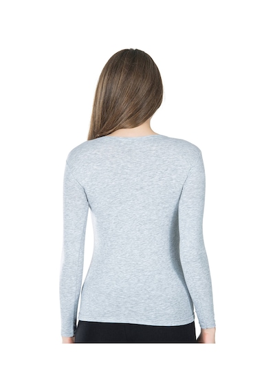 Bisiklet Yaka Uzun Kol Kadın Tişört 244 Gri
