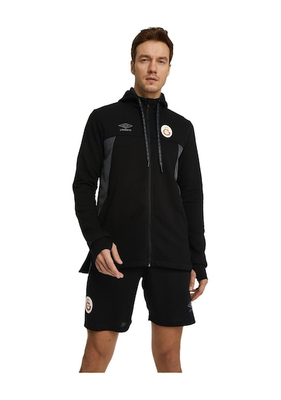 Galatasaray Orijinal Lisanslı Kapüşonlu Siyah Fermuarlı Hoodie Hediyelik Ahşap Kutulu Siyah