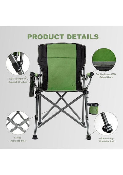 Madfox Roxy Katlanır Kamp Sandalyesi Green/black Mavi - Siyah